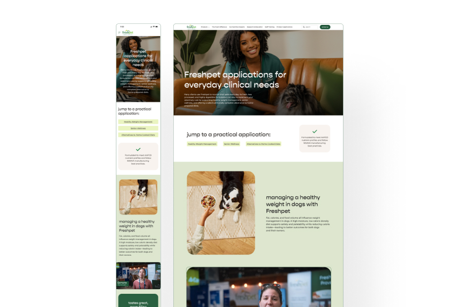 Freshpet Vet interface detail — right