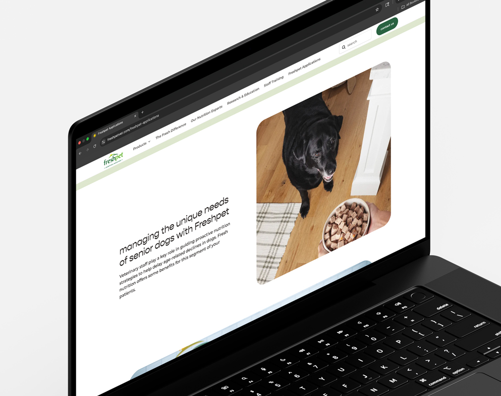 Freshpet Vet desktop layout