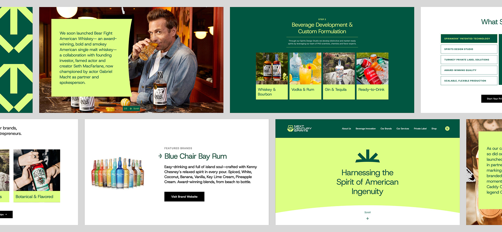 Next Century Spirits homepage design